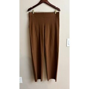 Eileen Fisher Ponte Knit Pants Medium Brown Straight Leg Pull On Trousers